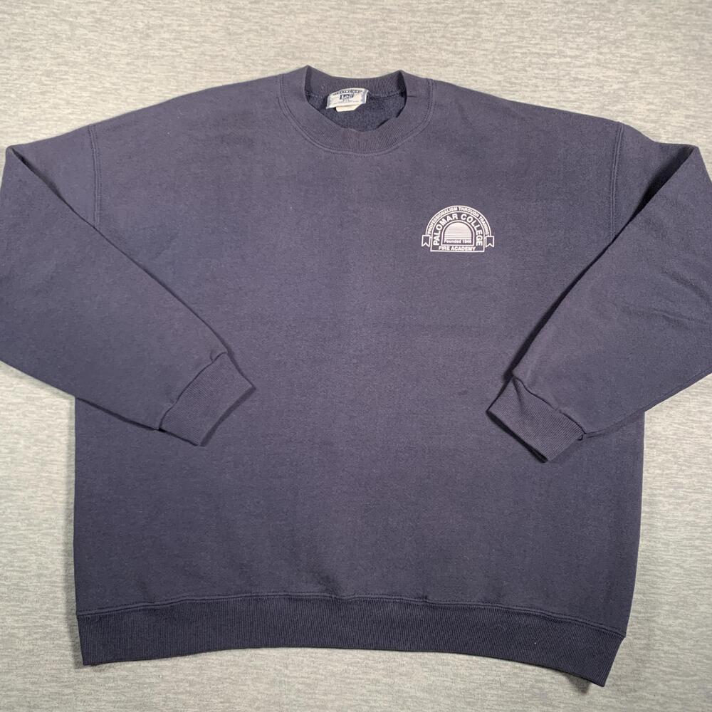 Lee Sweatshirt Mens 2XL Navy Blue Palomar College Fire Academy Crewneck USA